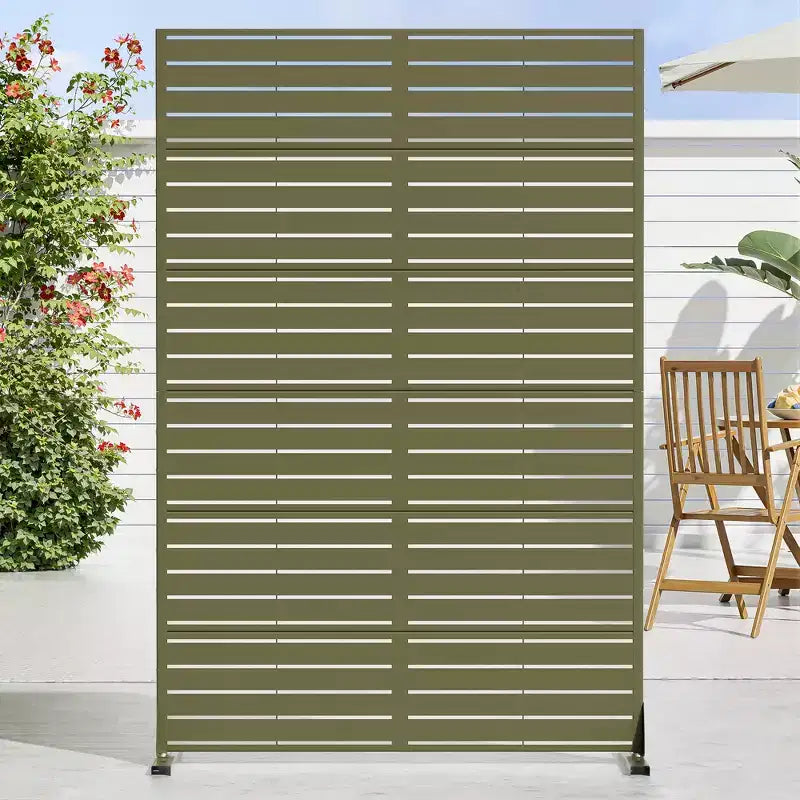 72 H47W Dovelina Arched-Top Brown Outdoor Metal Galvanized Privacy Screen Garden Fence