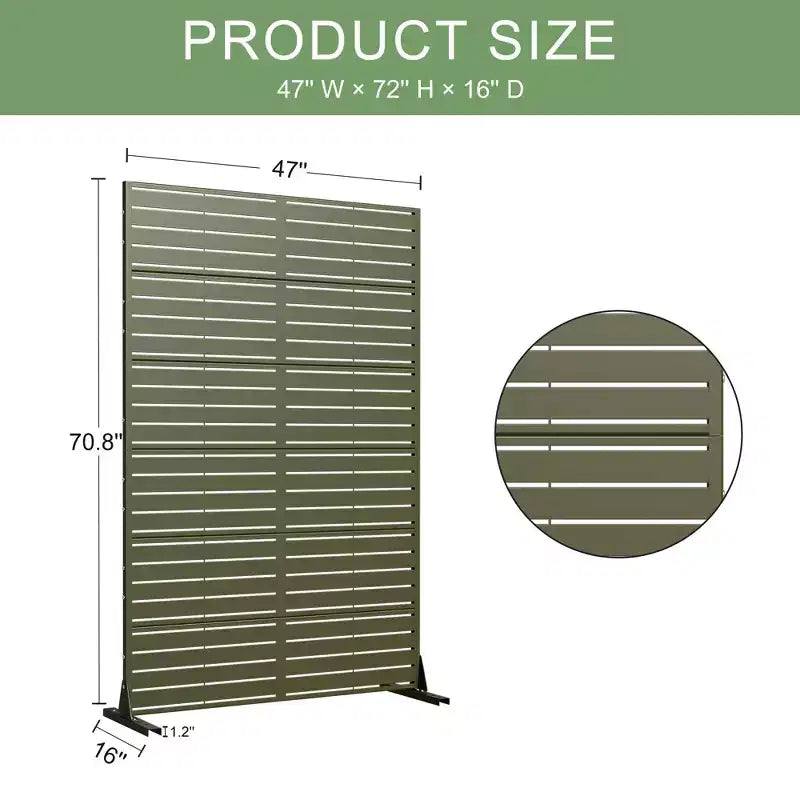 72 H47W Dovelina Arched-Top Brown Outdoor Metal Galvanized Privacy Screen Garden Fence
