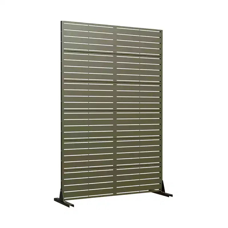 72 H47W Dovelina Arched-Top Brown Outdoor Metal Galvanized Privacy Screen Garden Fence