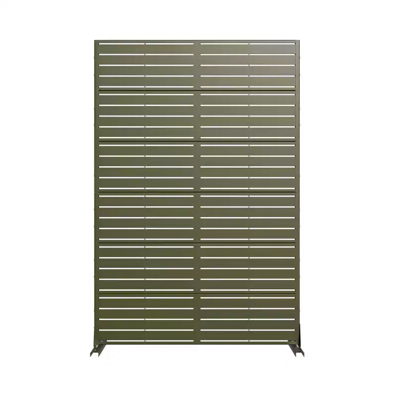 72 H47W Dovelina Arched-Top Brown Outdoor Metal Galvanized Privacy Screen Garden Fence