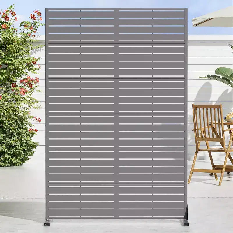 72 H47W Dovelina Arched-Top Brown Outdoor Metal Galvanized Privacy Screen Garden Fence