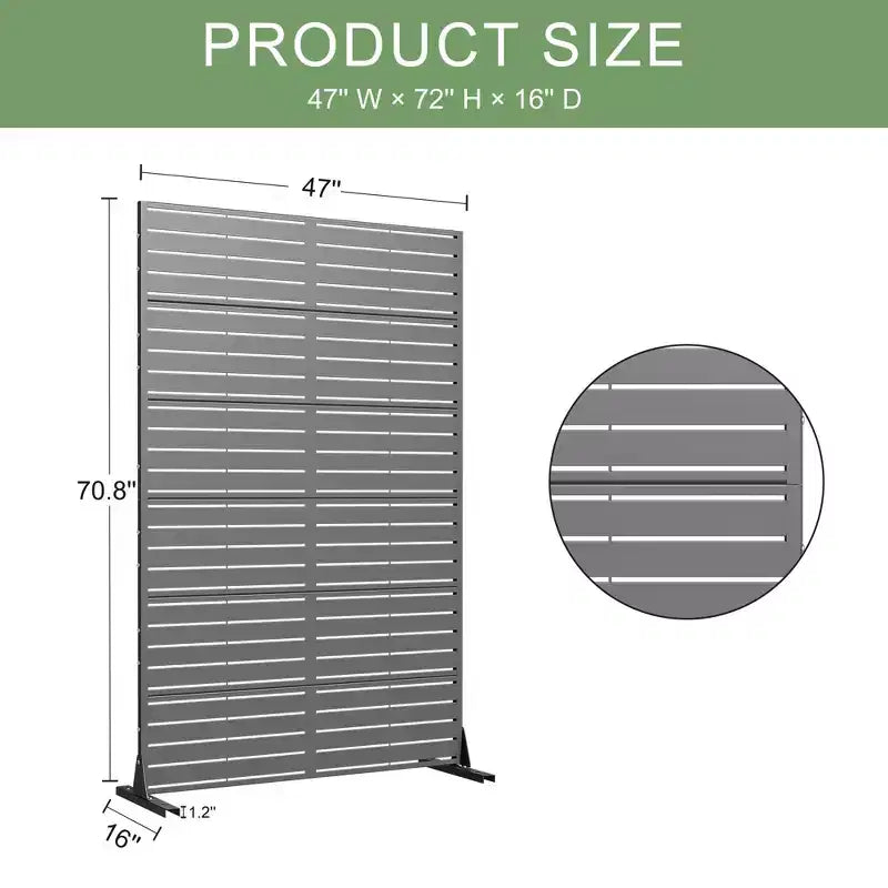 72 H47W Dovelina Arched-Top Brown Outdoor Metal Galvanized Privacy Screen Garden Fence