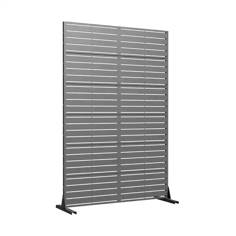 72 H47W Dovelina Arched-Top Brown Outdoor Metal Galvanized Privacy Screen Garden Fence