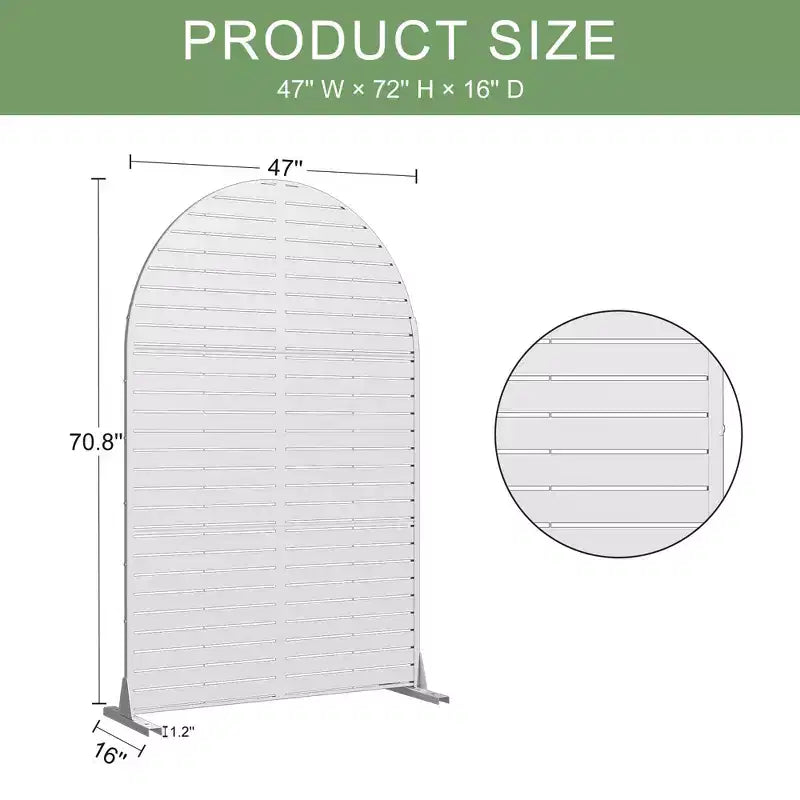 72 H47W Dovelina Arched-Top Brown Outdoor Metal Galvanized Privacy Screen Garden Fence