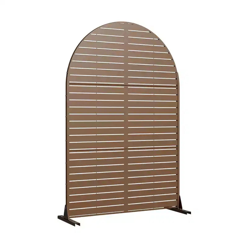 72 H47W Dovelina Arched-Top Brown Outdoor Metal Galvanized Privacy Screen Garden Fence