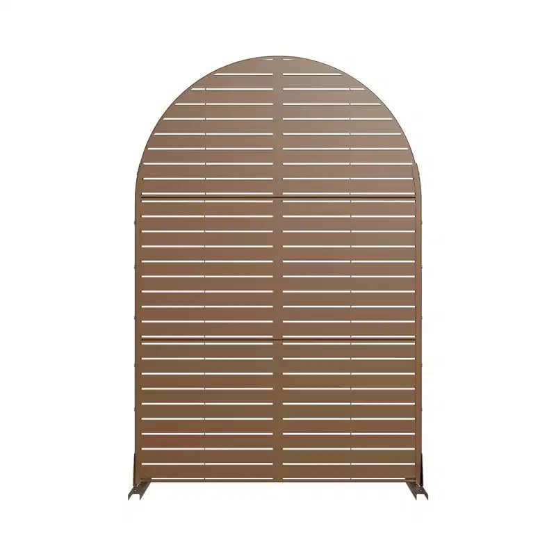72 H47W Dovelina Arched-Top Brown Outdoor Metal Galvanized Privacy Screen Garden Fence