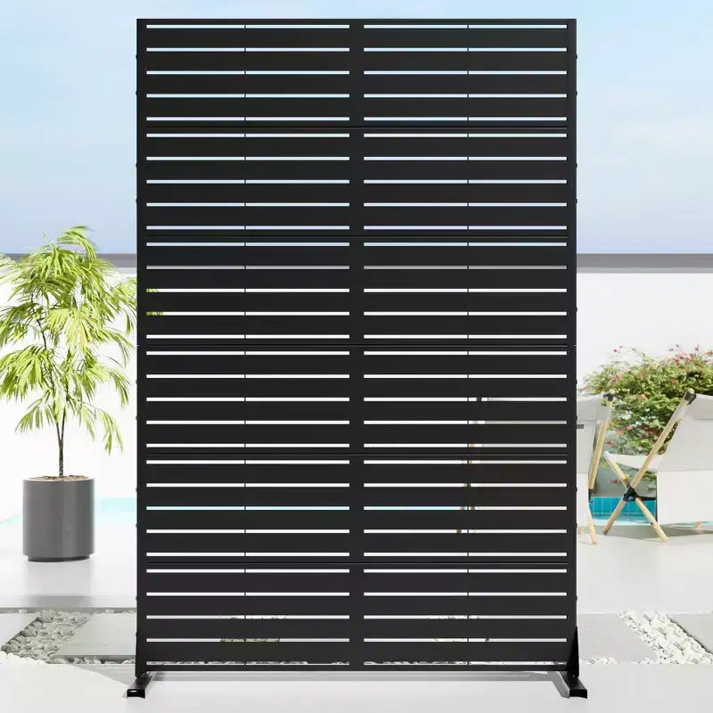 72 H47W Dovelina Arched-Top Brown Outdoor Metal Galvanized Privacy Screen Garden Fence
