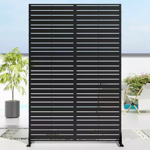 72 H47W Dovelina Arched-Top Brown Outdoor Metal Galvanized Privacy Screen Garden Fence