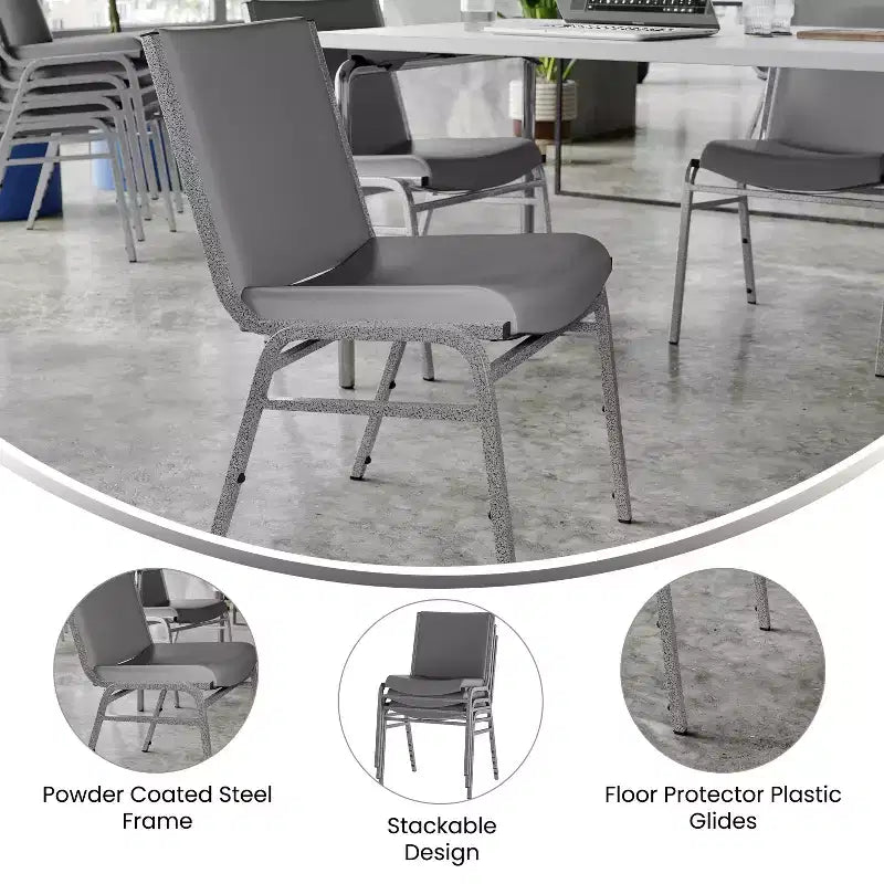 Flash Furniture 4 Pack HERCULES Series Heavy Duty Stack Chair
