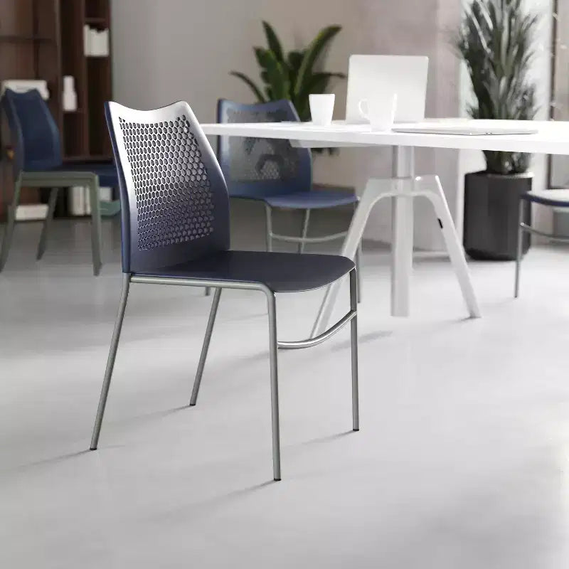 Flash Furniture HERCULES Stackable Chair with Air-Vent Back and Powder Coated Metal Base