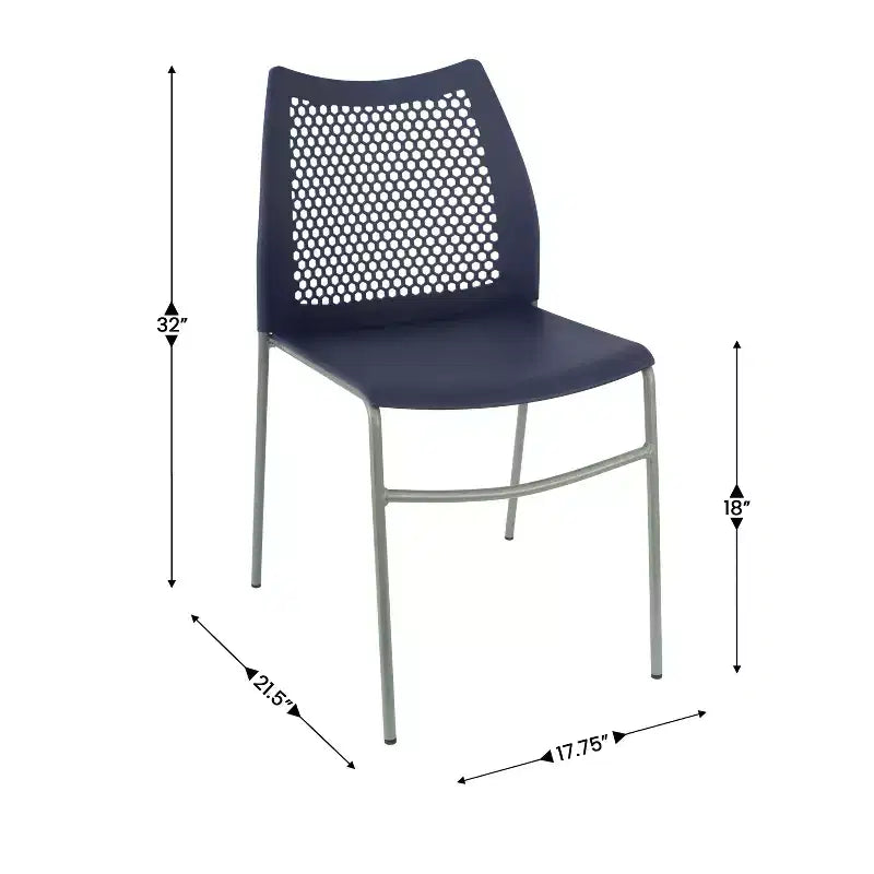 Flash Furniture HERCULES Stackable Chair with Air-Vent Back and Powder Coated Metal Base