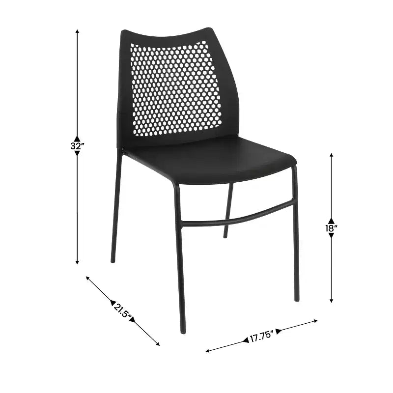 Flash Furniture HERCULES Stackable Chair with Air-Vent Back and Powder Coated Metal Base
