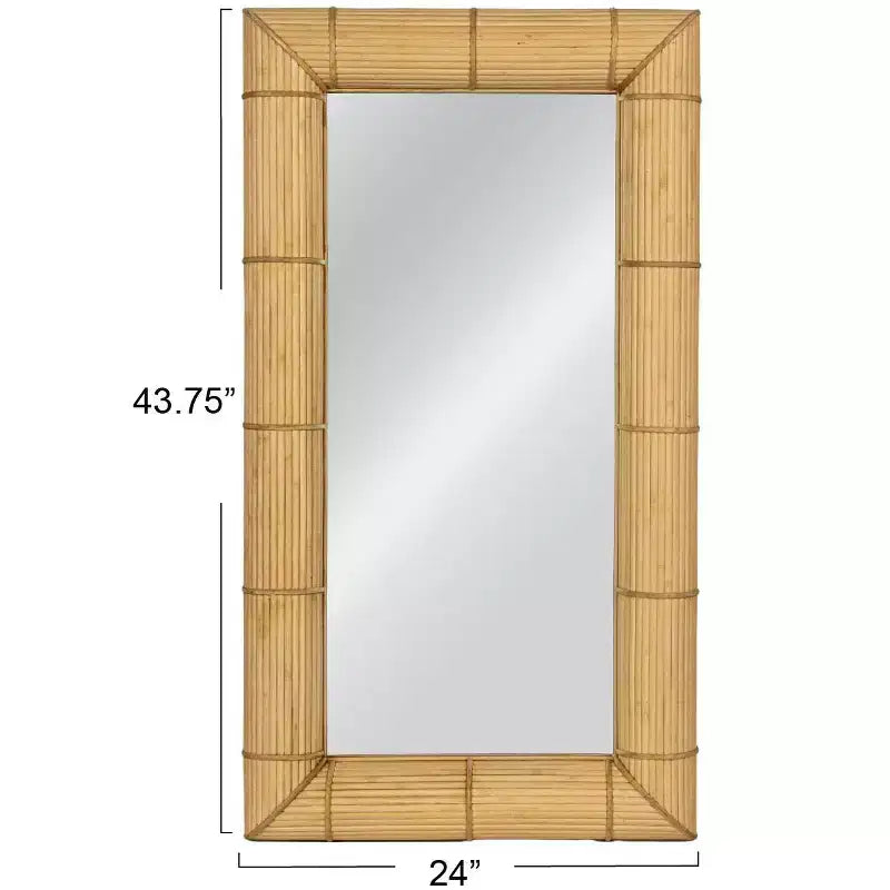 Storied Home Bamboo Square Wall Mirror