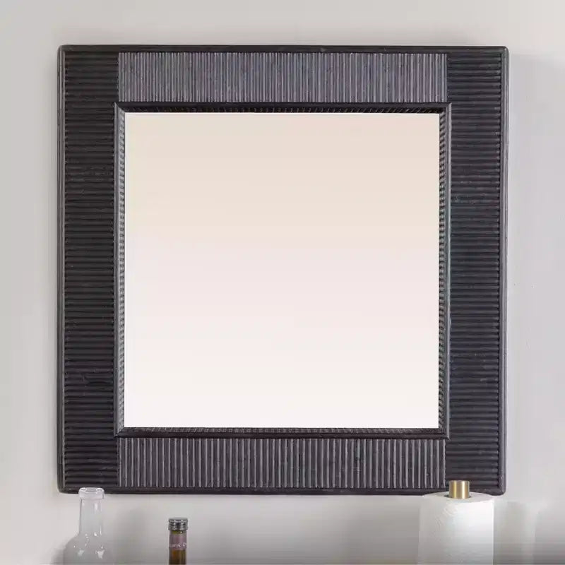 Storied Home Bamboo Square Wall Mirror