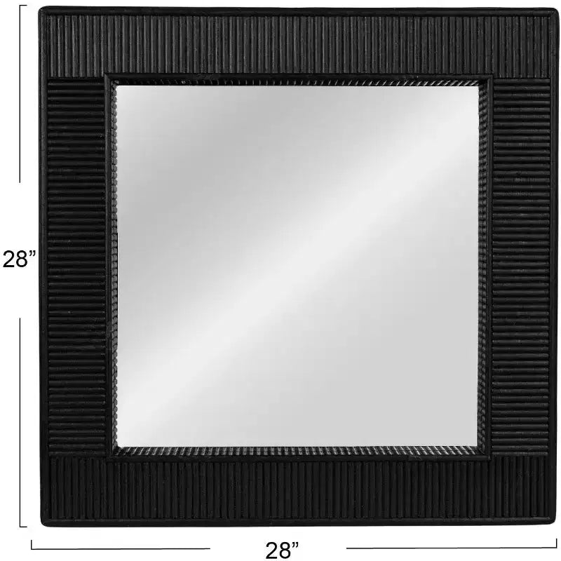 Storied Home Bamboo Square Wall Mirror