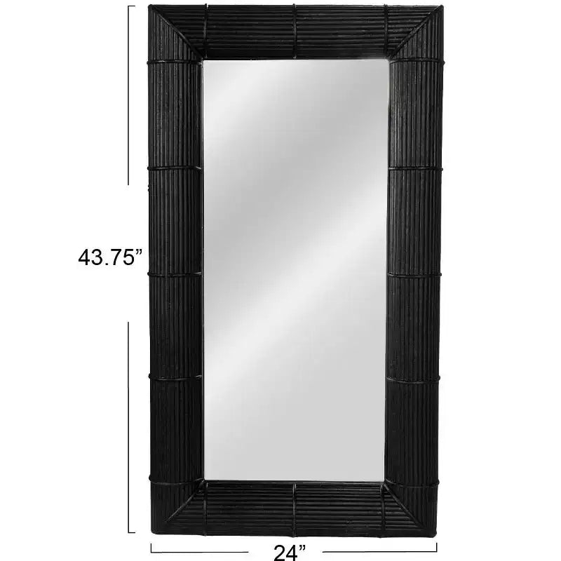 Storied Home Bamboo Square Wall Mirror