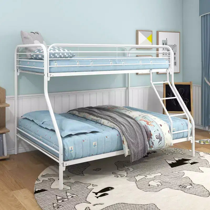 CLIHOME Twin-Over-Full Heavy Duty Metal Bunk Bed, Easy Assembly with Enhanced Upper-Level Guardrail