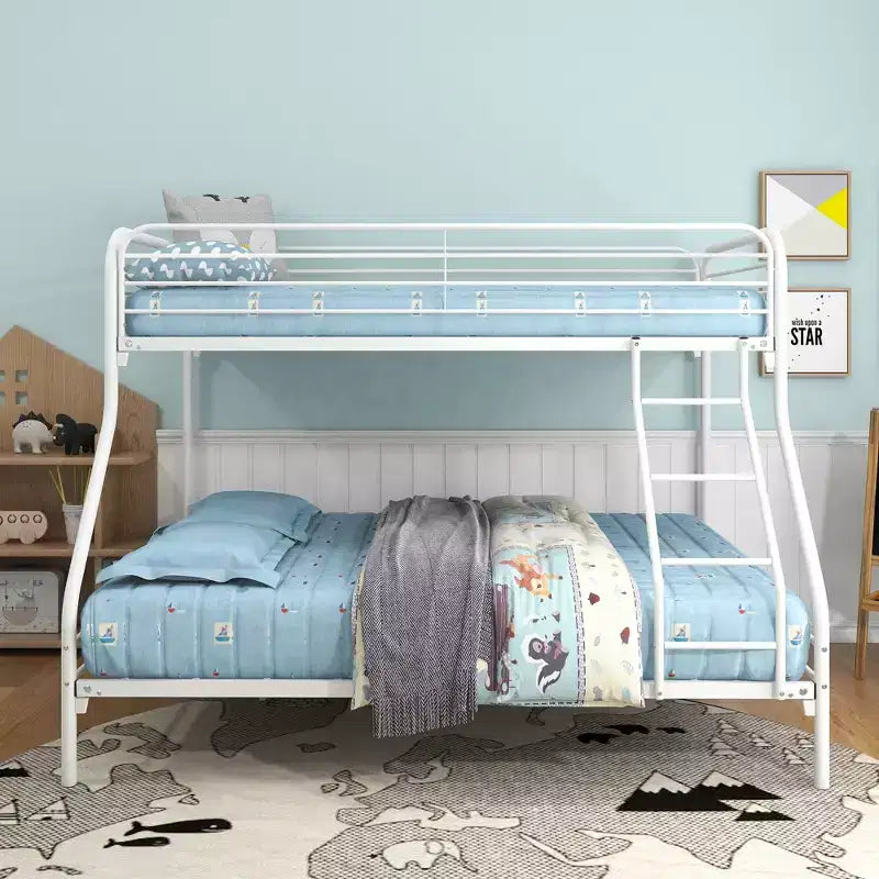 CLIHOME Twin-Over-Full Heavy Duty Metal Bunk Bed, Easy Assembly with Enhanced Upper-Level Guardrail