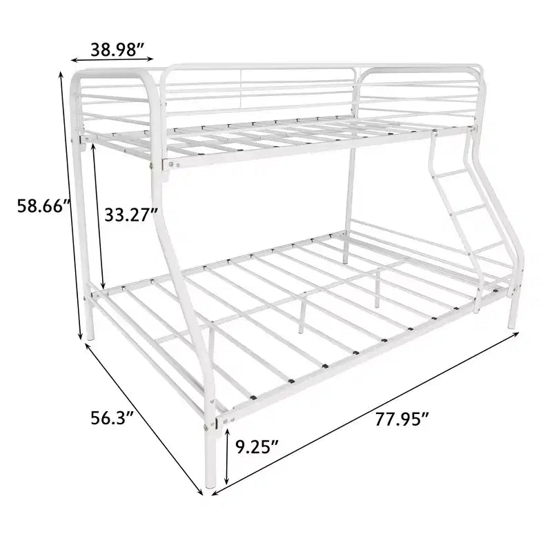 CLIHOME Heavy Duty Twin-Over-Full Metal Bunk Bed, Easy Assembly with Enhanced Upper-Level Guardrail