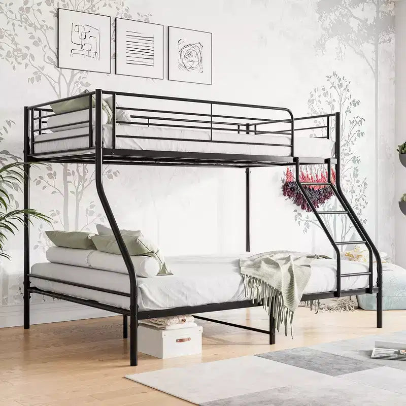 CLIHOME Heavy Duty Twin-Over-Full Metal Bunk Bed, Easy Assembly with Enhanced Upper-Level Guardrail