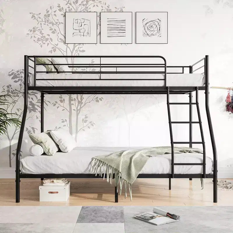 CLIHOME Heavy Duty Twin-Over-Full Metal Bunk Bed, Easy Assembly with Enhanced Upper-Level Guardrail