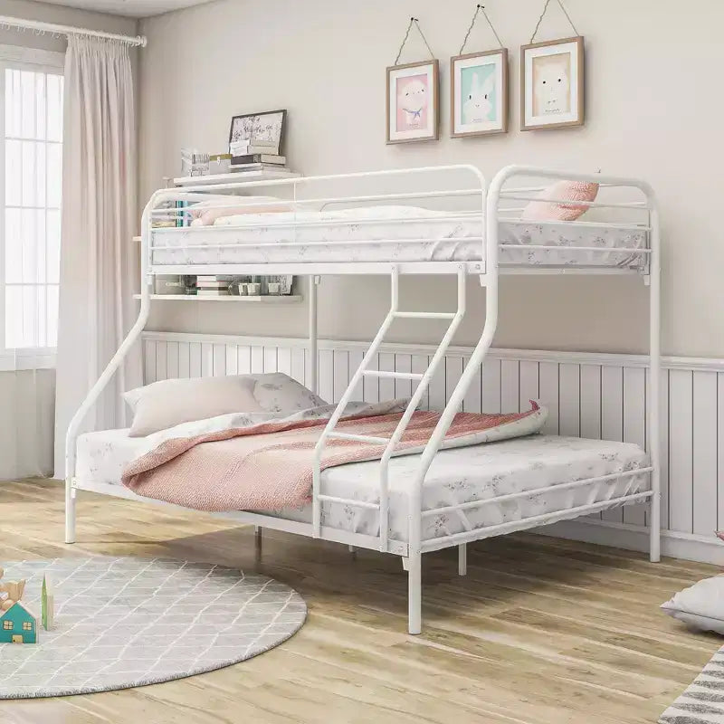 CLIHOME Heavy Duty Twin-Over-Full Metal Bunk Bed, Easy Assembly with Enhanced Upper-Level Guardrail