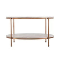 Silas Faux Stone Coffee Table - White - SEI