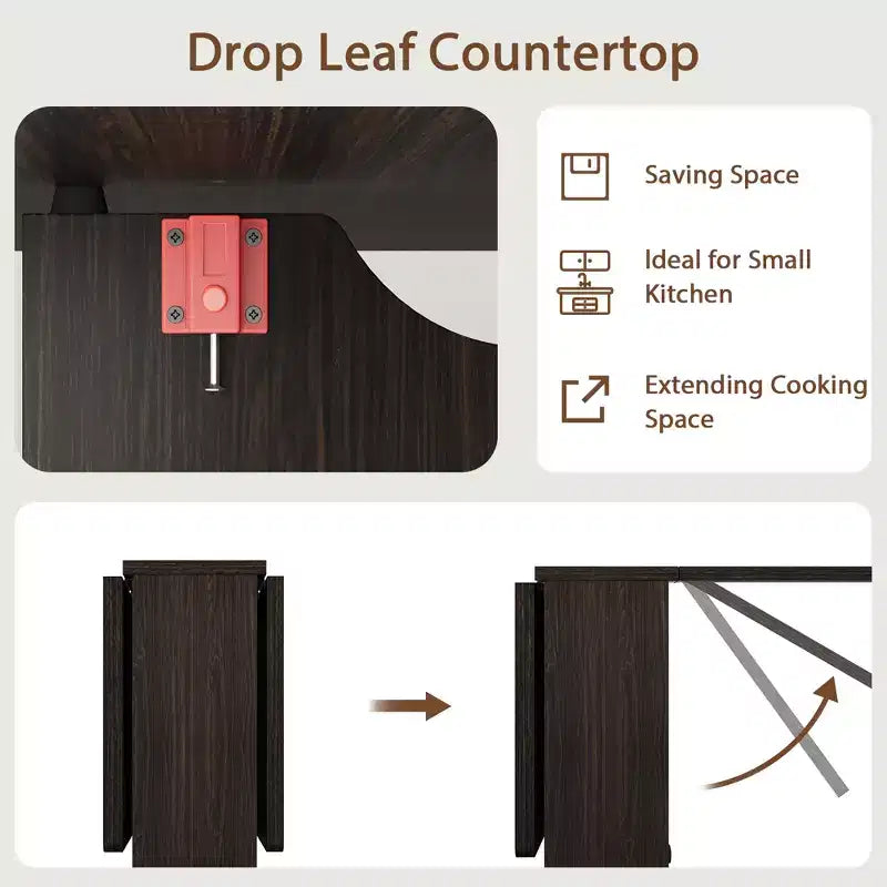 Foldable dining table with 2 layers of storage, extendable dining table set, movable table, can be used as dining table, office desk, console table