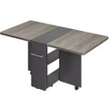 Foldable dining table with 2 layers of storage, extendable dining table set, movable table, can be used as dining table, office desk, console table