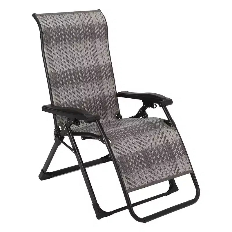 2-Piece Patio Rattan Folding Chair Set, Portable Foldable Rattan Chairs with Adjustable High Backrest & Widened Armrest, Outdoor Wicker Set