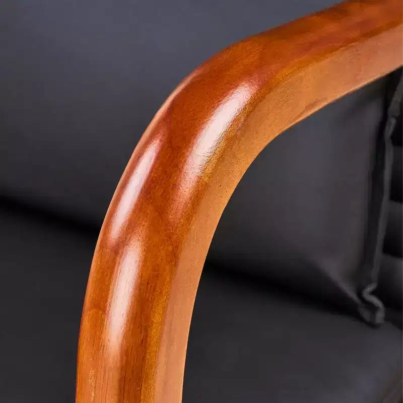 VECELO Mid-Century Modern Accent Chair, Upholstered Lounge Chair with 1 Pillow, Solid Wood Frame, Black