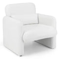 Costway 1/2 PCS Chenille Accent Chair with Removable Lumbar Pillow Thick Seat Cushion Backrest