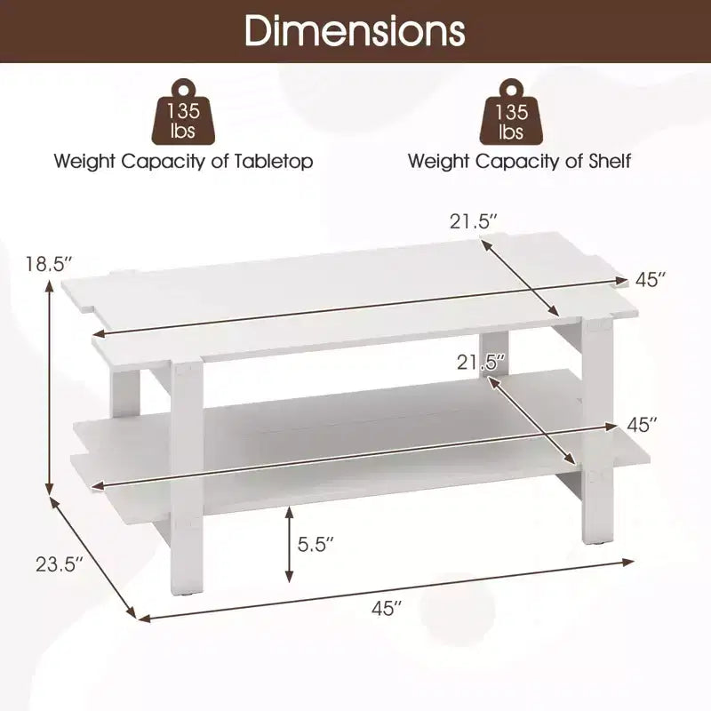 Costway 2-Tier Coffee Table Irregular Center Table with Open Storage Shelf Cocktail Table Walnut/Black/Brown/White