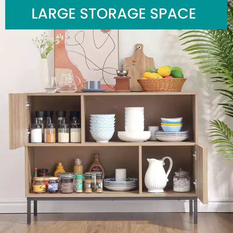 Storage Cabinet with Display Shelf, Buffet Sideboard Cabinet, Console Sofa Table Accent Cabinet