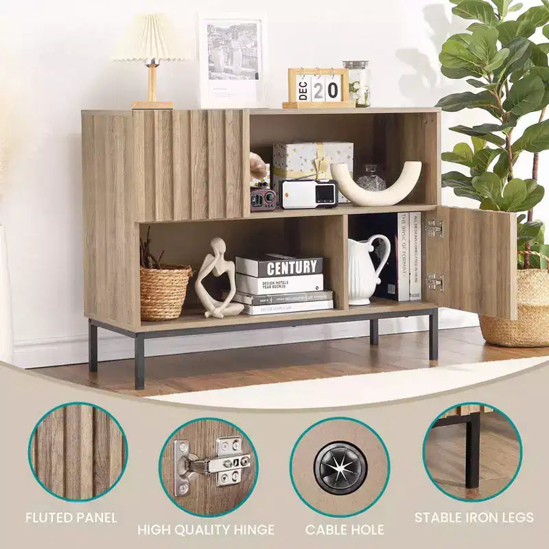 Storage Cabinet with Display Shelf, Buffet Sideboard Cabinet, Console Sofa Table Accent Cabinet