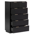 Karl Home 6-Drawer Black MDF 28.35in. W Chest of Drawer