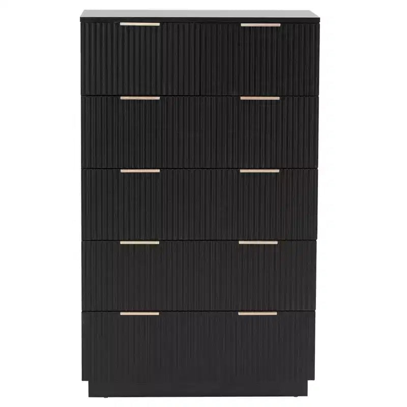 Karl Home 6-Drawer Black MDF 28.35in. W Chest of Drawer