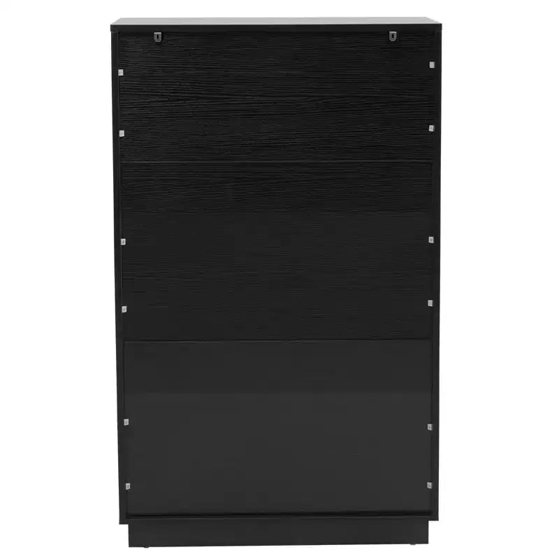 Karl Home 6-Drawer Black MDF 28.35in. W Chest of Drawer