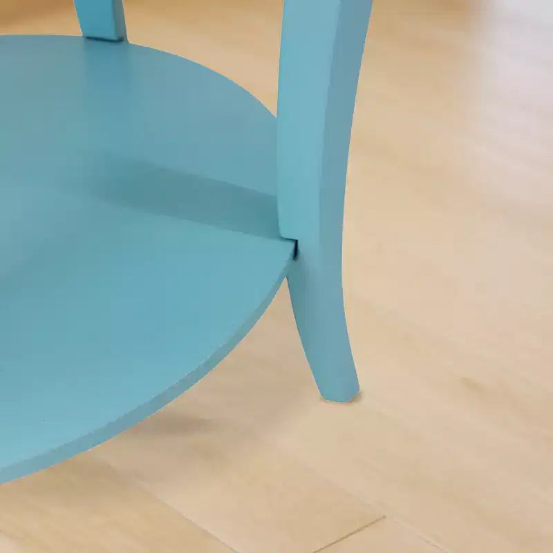 Perth Espresso Round End Table with Shelf