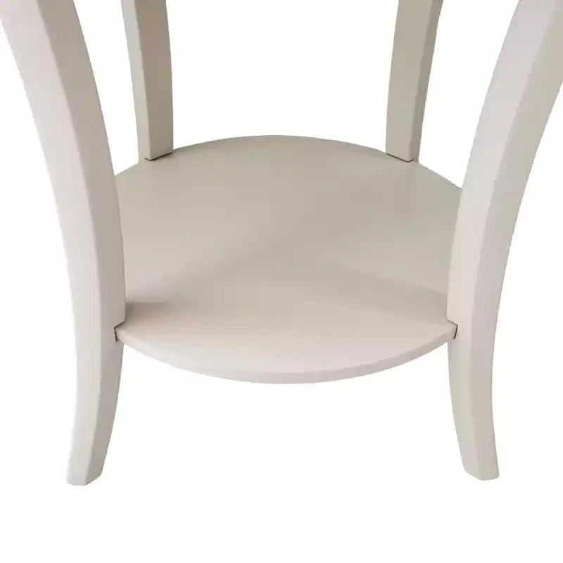 Perth Espresso Round End Table with Shelf