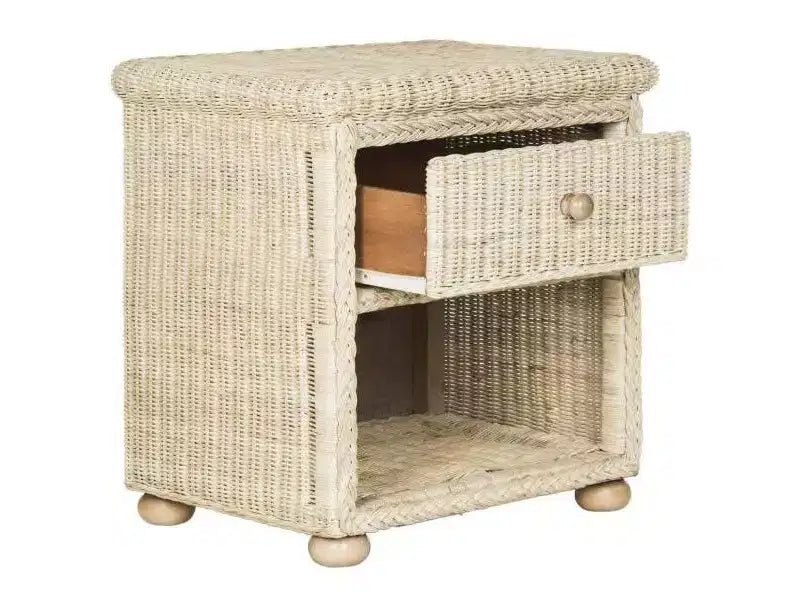 Adira Wicker Nightstand - SEA8002 - White Washed - Safavieh