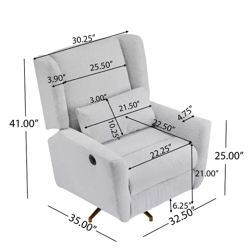 Christopher Knight Home Gilbert Contemporary Upholstered 360 Swivel and Power Recliner Chair