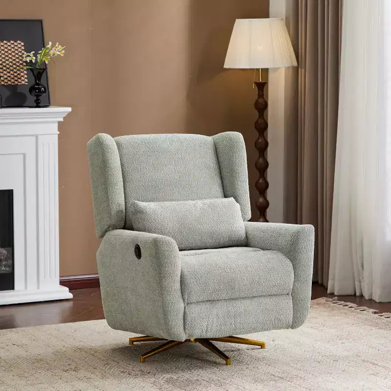 Christopher Knight Home Gilbert Contemporary Upholstered 360 Swivel and Power Recliner Chair