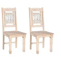 HomeRoots Set of Two White Wood Slat Back Dining Side Chairs