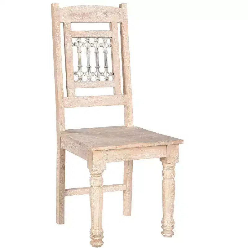 HomeRoots Set of Two White Wood Slat Back Dining Side Chairs