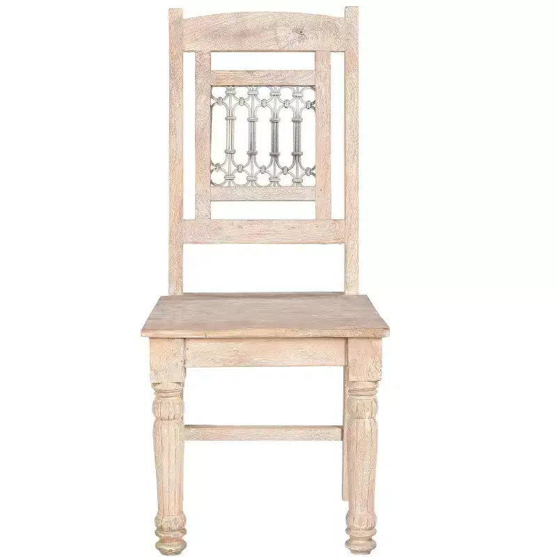 HomeRoots Set of Two White Wood Slat Back Dining Side Chairs