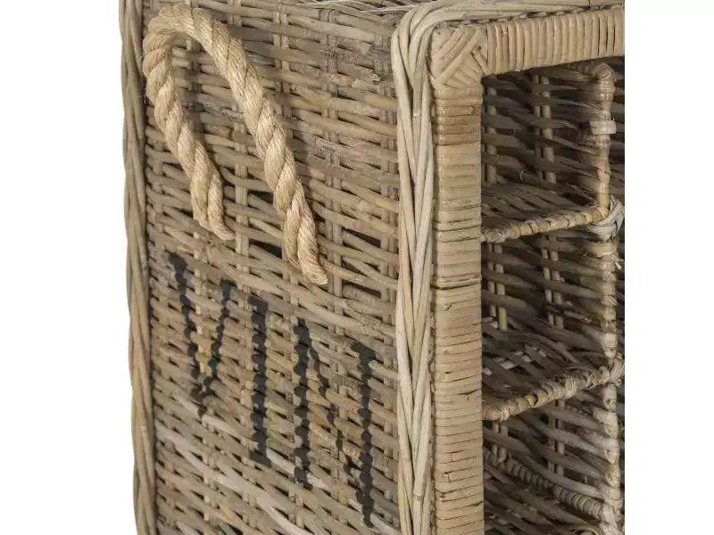 Aziza 16 Bottle Wicker Wine Rack - SEA7016 - Grey - Safavieh