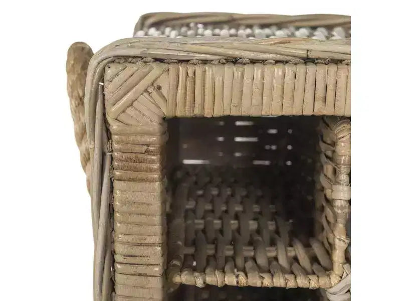 Aziza 16 Bottle Wicker Wine Rack - SEA7016 - Grey - Safavieh