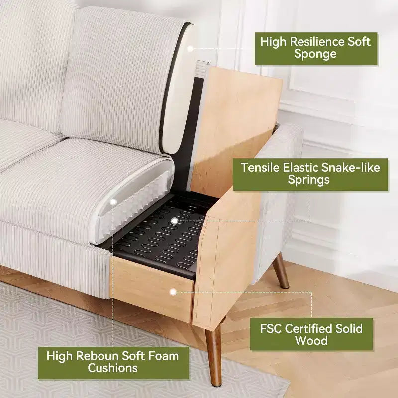 Dyonery 68 sofa, comfortable living room sofa, medieval modern love seat sofa, tool-free assembly small sofa, bedroom and office