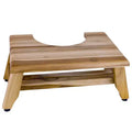 HomeRoots 8 Natural Solid Teak Bathroom Toilet Stool